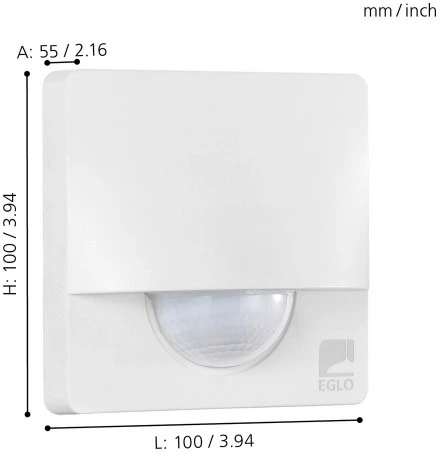 Датчик движения инфракрасный накладной Eglo Detect Me, 800W, IP44, белый