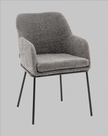 Стул с подлокотниками Кози new ткань букле тёмно-серый Stool Group арт.УТ000040878