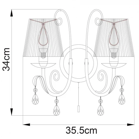 Бра Arte Lamp Romana Snow A1743AP-2WH (220V, подвески, выключатель)