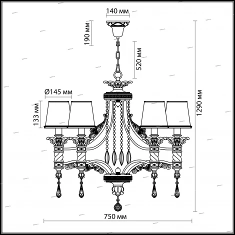 Подвесная люстра Odeon Light Peta 2803/6
