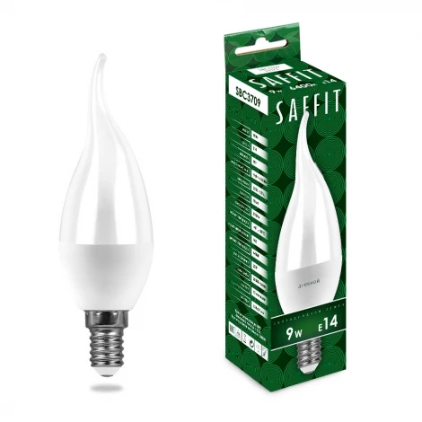 Лампа светодиодная Saffit SBC3709 55173 Свеча на ветру E14 9W 230V 6400K