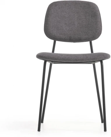 Стул Benilda темно-серый с дубовым шпоном и сталь с черной отделкой La Forma (ex Julia Grup) арт.108352