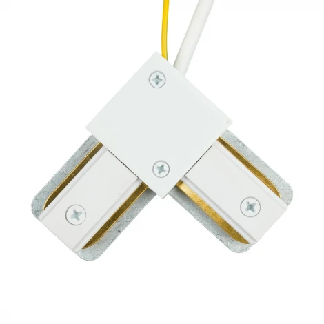 Коннектор угловой однофазный для шинопровода с проводом белый Feron LD1021C 52153