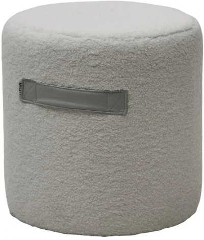 Пуф для гостиной HARTA NINI-01 Белый, teddy / TKS-07 серый, экокожа M-City 629M04977