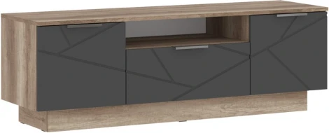 Модульная гостиная Диамо комплектация 3 Инвест  (Диамо 3 софт графит / дуб каньон) Woodville арт.550847