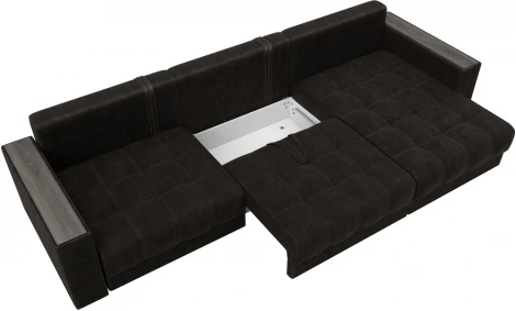 Диван угловой с декором Лига-049 НПБ Лонг Лига Диванов (Велюр) арт.128304