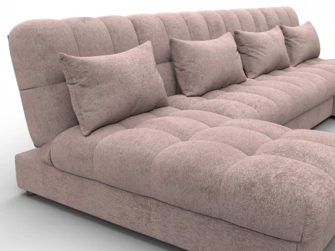 Диван П-образный Лига-116 НПБ (ДСП,ЛДСП,Велюр/Бежевый) Лига Диванов 137310