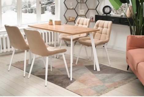 Стол Notta Тринити Лофт 140 25 мм дуб вотан / белый матовый 489657