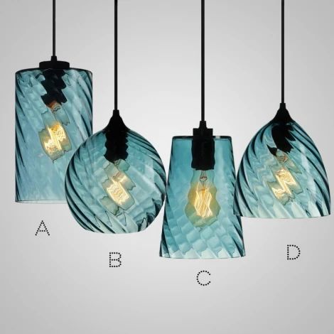 Подвесной светильник Cl Rib B Blue Imperiumloft Cl-Rib01 (219459-26) (220V, на проводе, шар)