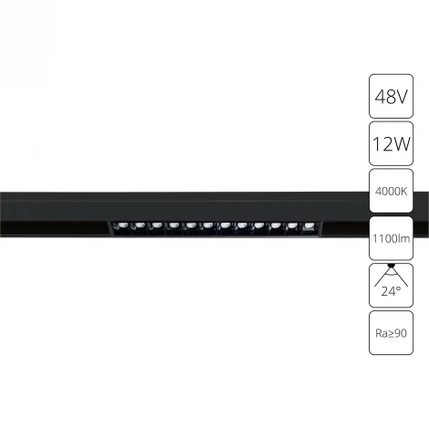 Трековый светильник магнитный 48V Arte Lamp Linea A4664PL-1BK
