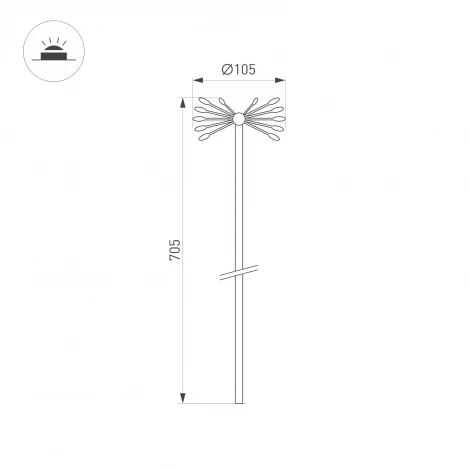 Грунтовой светильник светодиодный KT-DANDEL-BOLL-H705-0.5W Warm3000 (WH, 24 deg, 24V) (Arlight, IP65 Металл) 050679