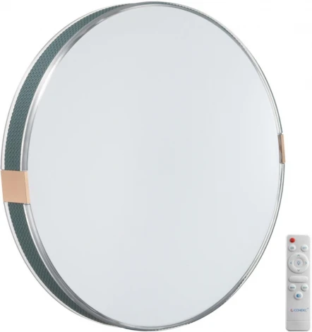 Настенно-потолочный светильник Sonex Otiga Blue 7677/EL COLOR SN пластик/серо-гол./зол. LED 70Вт 3000-6000K D493 IP43 пульт ДУ (220V, круглые)