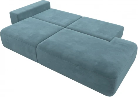 Диван прямой Лига-036 НПБ Модерн подлокотник слева (Бирюзовый/Велюр) Лига Диванов арт.121340L