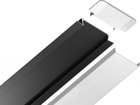 Алюминиевый профиль встраиваемый для светодиодной ленты до 19,8мм Ambrella Illumination GP1100BK