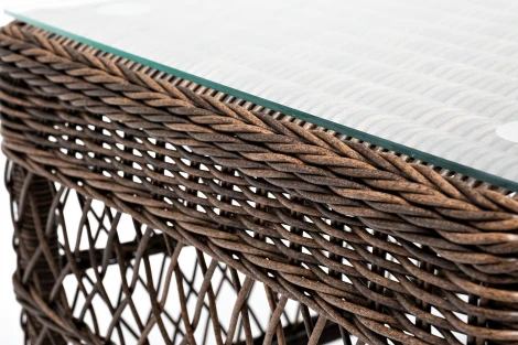 Стол журнальный из искусственного ротанга, цвет коричневый 4SIS Гранд Латте YH-S4840W brown