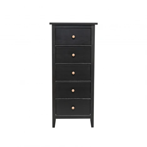 Leset Комод "Мира-5" (Комод 05) (Массив сосны/Черный) арт.2500000193538