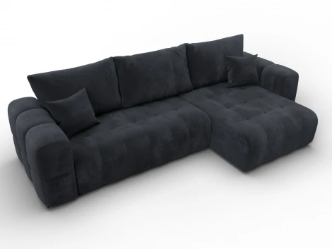 Диван угловой Лига-110 НПБ угол универсальный (ДВП,ДСП,ЛДСП,Брус,Фанера,Велюр/Темно-серый) Лига Диванов 136538