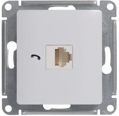 Телефонная розетка встраиваемая RJ-11 (белый) Systeme Electric Glossa GSL000181T