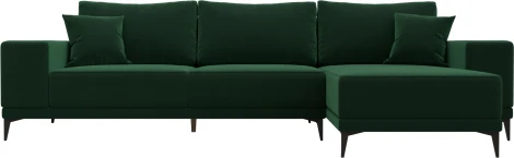 Диван угловой Льюес правый (Зеленый/Велюр) Лига Диванов арт.122398