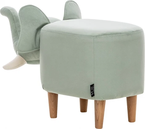 Пуф Leset Slon COMBI (Фанера,Массив дерева,Велюр/Бирюзовый,Белый) арт.2500000127823