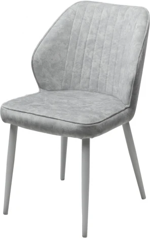 Стул M-City VENA, цвет FIESTA Светло-серый, велюр "антипальчиковый"/ Белый каркас