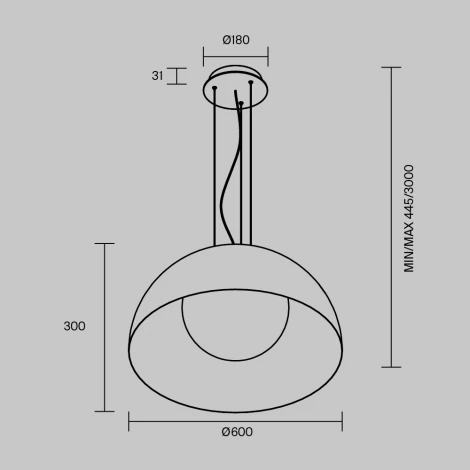 Подвесной светильник светодиодный Maytoni Batten MOD472PL-L33B3K
