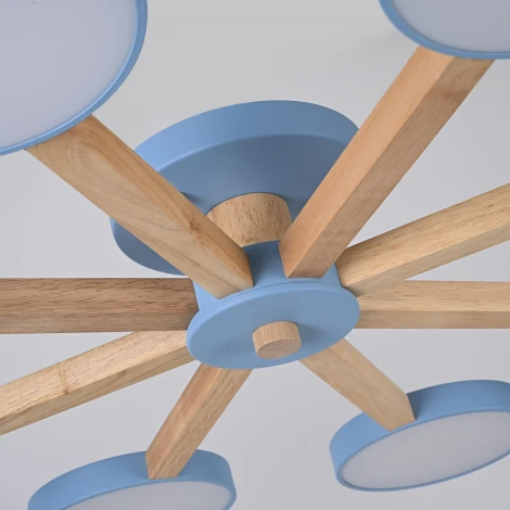 Потолочная люстра Wi-Fi на штанге Turna 8 Blue By ImperiumLoft Turna01 (LED, 220V, пульт управления, голосовое управление, умный дом - Алиса)