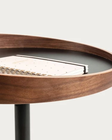 Журнальный стол La Forma (ex Julia Grup) Kaori (Черный/ Сталь,Дерево,МДФ,Металл,Меламин)