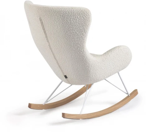 Кресло-качалка La Forma (ex Julia Grup) Vania (Белый/ Металл,Пена,Фанера,Дерево,Сталь,Ясень)
