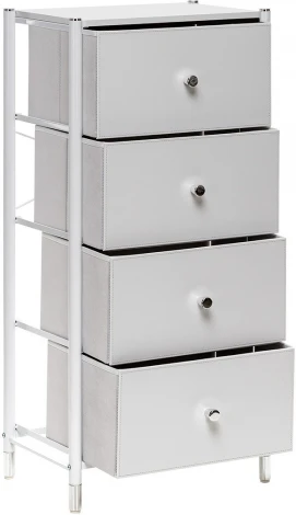 Комод Leset Нирита/Хайди, 4 ящика, Белый (Сталь,Экокожа/Белый) арт.2500000209673