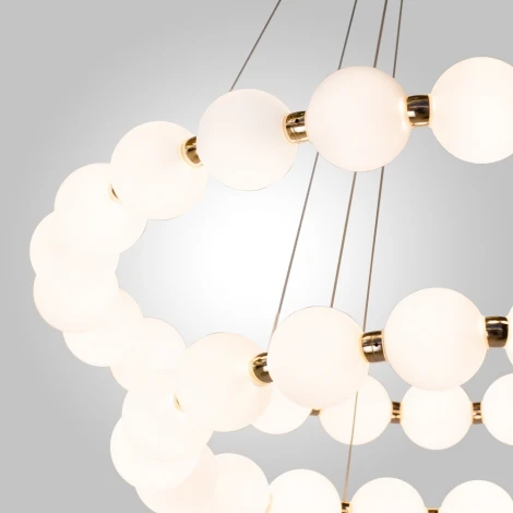 Подвесной светильник светодиодный AM Group PEARL PEARL-D800+600 FGD (220V, на тросе, шар, бусы)