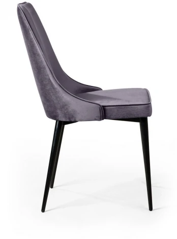 Стул Oliver, бархат серый 27/ чёрный конус Top Concept OLIVER 74901