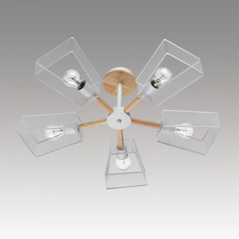 Потолочная люстра на штанге Lumion Irma 8246/5C белый, металл/дерево Е27 5*60W 220V