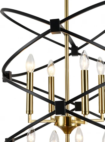 Потолочная люстра ярусная на штанге (10020/8R Black) Indigo Trionfo V000486 (220V, свеча)