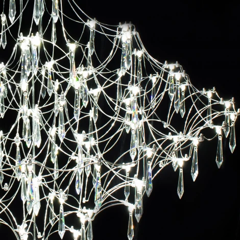 Подвесная люстра светодиодная хрустальная с пультом ILLUMICO IL0909-1000HX-123 Ether