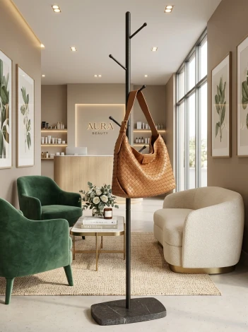 Вешалка напольная Пико 8 черный/торос графит софт Mebelik 009938