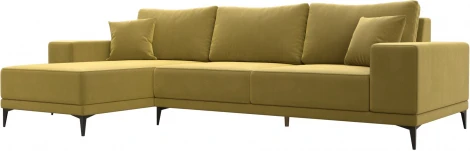 Диван угловой Льюес левый (Желтый/Микровельвет) Лига Диванов арт.122403L