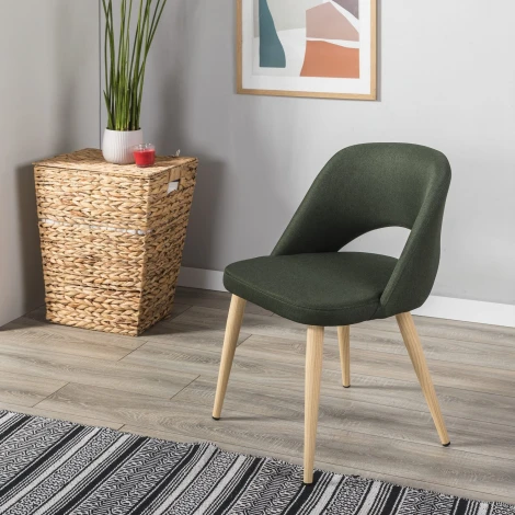 Стул R-Home Lars тёмно-зеленый/нат.дуб