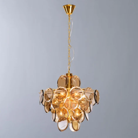 Подвесная люстра каскадная Divinare Chloe 7566/01 SP-8 (220V, хрусталь, на цепи)