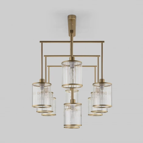 Потолочная люстра Wi-Fi на штанге Eurosvet Inari 60144/10 золото (220V, управление смартфоном, голосовое управление, умный дом - Minimir Home, Алиса, Маруся, Салют)