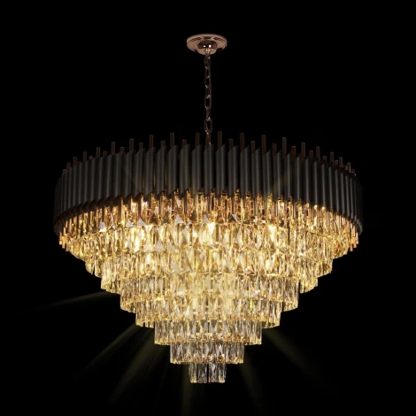 Подвесная люстра каскадная большая Loft It Eclair 10206/1000 (220V, хрусталь, на цепи)