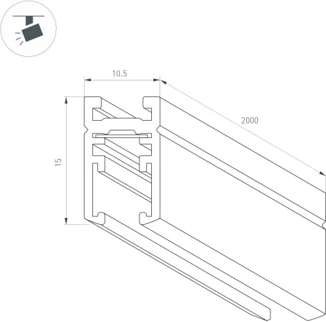 Трек магнитный MAG-MICROCOSM-TRACK-1115-2000 (BK) (Arlight, IP20 Металл) 043050 (24V)