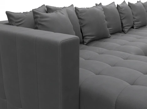 Диван П-образный Лига-052 НПБ МегаЛонг Лига Диванов (Замша) арт.128882