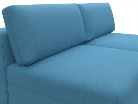 Диван угловой модульный Лига-060 НПБ угол универсальный (ЛДСП,Брус,Фанера/Пластик/Рогожка/Голубой) Лига Диванов 129716