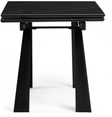 Керамический стол Woodville Бэйнбрук 140х80х76 черный мрамор / черный 530827