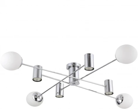 Потолочная люстра Evoluce Raito SLE1105-102-08 Хром/Белый GU10+E27 4+4*5+60W