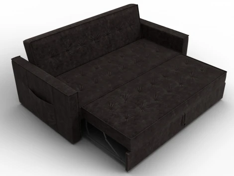 Диван прямой Лига-104 (160) (ЛДСП,Брус,Фанера,Велюр/Коричневый) Лига Диванов 134883