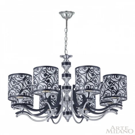 Подвесная люстра Arte Milano Florentia-4957 304957/8 Bk/Ni (220V, на цепи)