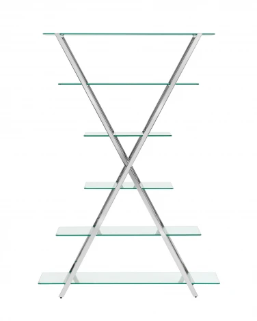 Стеллаж Гейт прозрачное стекло сталь серебро УТ000036349