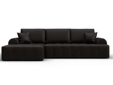 Диван угловой Лига-080 угол левый (ДСП/Пластик/Экокожа/Коричневый) Лига Диванов 134752L